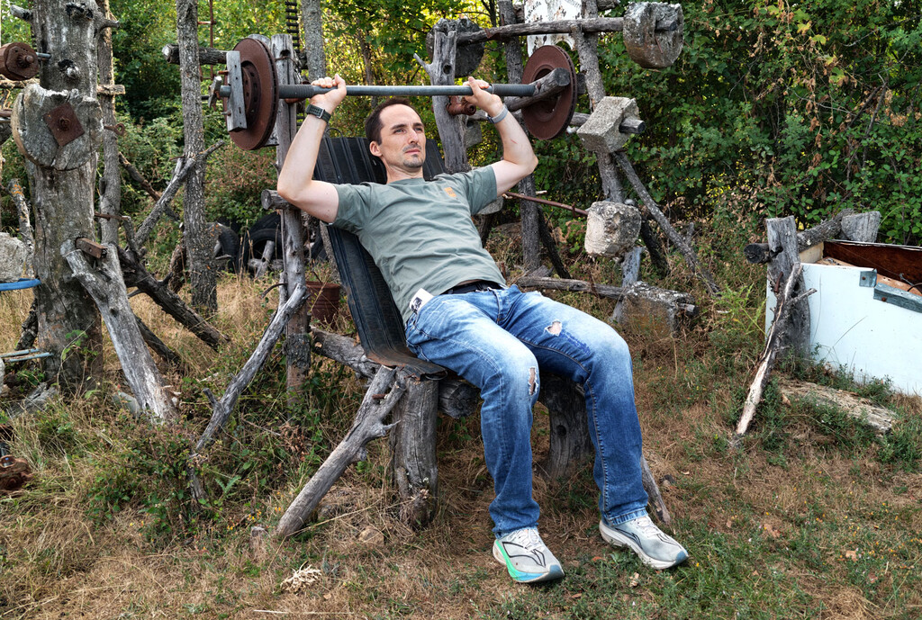Eco-Friendly Gym: Innovation with Stone and Metal