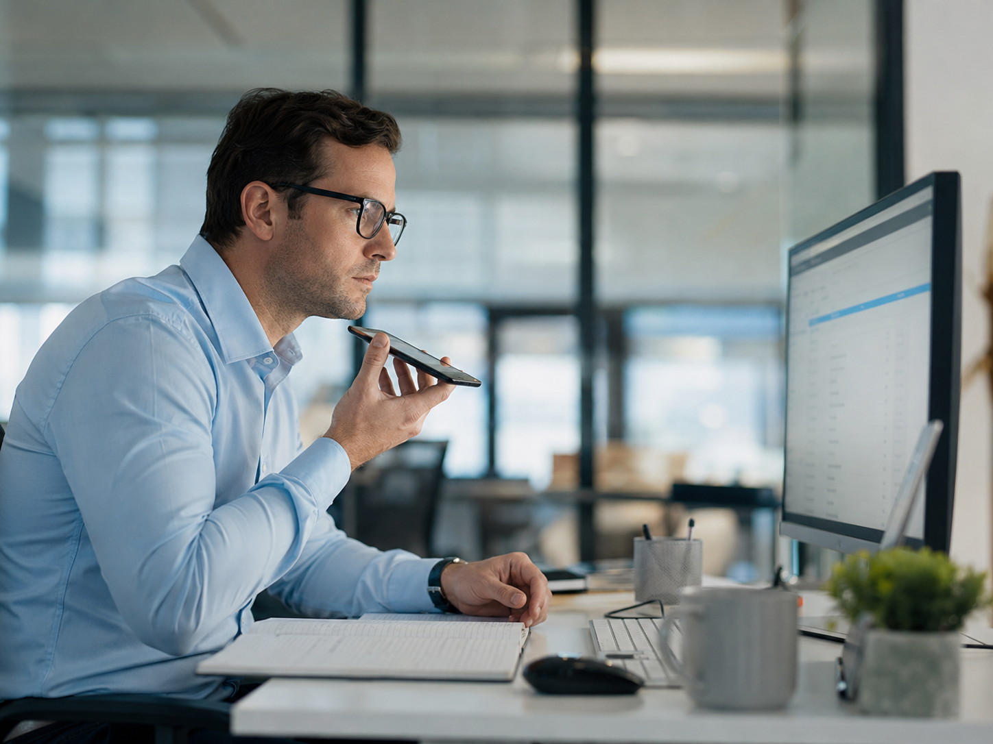 Professional verifying a suspicious request over the phone